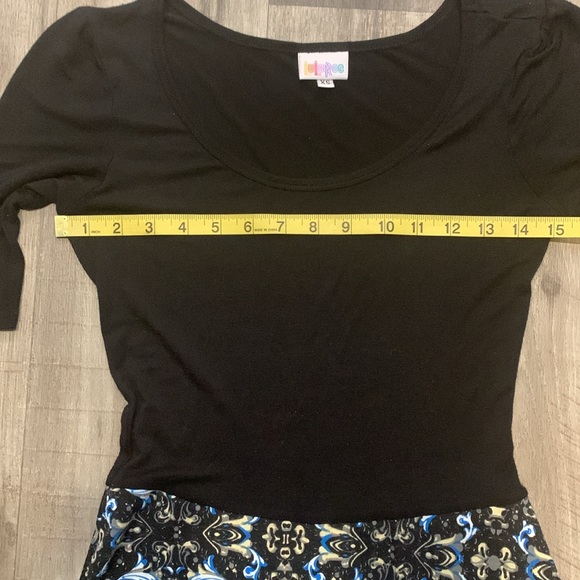 Maxi Dress LuLaRoe X-Small Black On Top With A Floral Skirt Slinky Soft Comfy - Picture 6 of 9